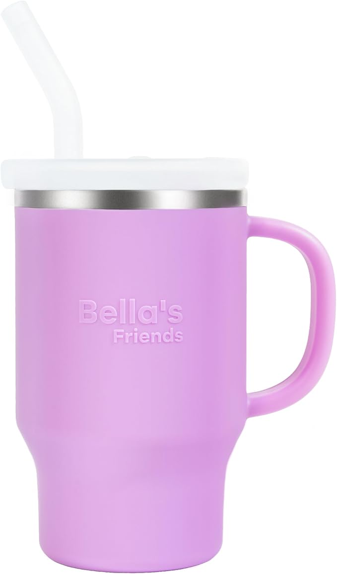 Bella's Friends Handy Mini Tumbler – Adorable 9 oz Sippy Cup for Toddlers 1-3 years old, Flexible Straw, Stainless Interior & Silicone Body, Leak‑Proof, Dishwasher Safe, Ideal for Travel or At Home - Bloomnest