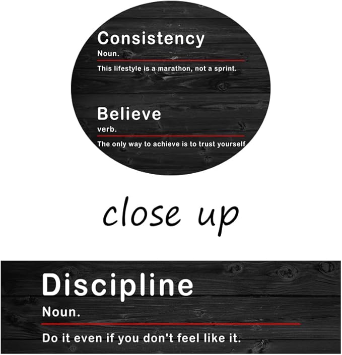 Inspirational Wall Art Discipline Consistency Noun Painting Canvas Print Artwork Office Wall Decor Believe Verb Poster Framed Motivational Quotes Wall Art Modern Home Gym Decoration[12''W x 18''H] - Bloomnest