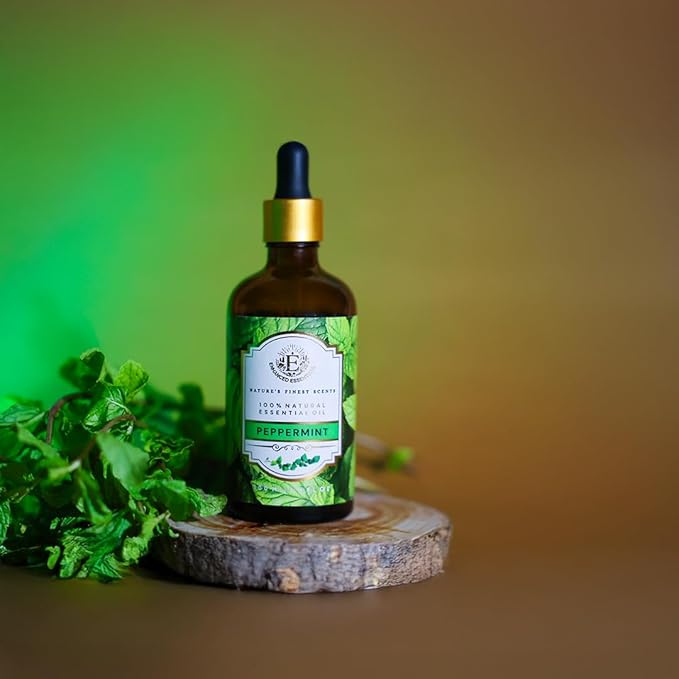 Luxurious Peppermint Essential Oil by Enhanced Essentials|Slow Distilled,Highly Concentrated & Pure Oils for Home,Diffusers,Skin & Hair Care,Aromatherapy|Ideal for Businesses|3.38 fl oz (100 ml) - Bloomnest