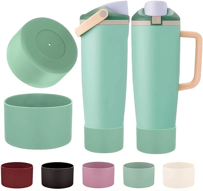 2PCS Silicone Boot for Black Cherry Owala 30oz & 40oz FreeSip Sway Bottles & Tumblers, Anti-Slip Protective Sleeve Bloomnest