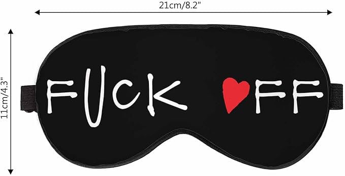 Funny Phrase Sleep Eye Mask Fuck Off Men Women Sleep Mask with Adjustable Strap Eye Cover Eye Shade for Travel, Nap,Meditation - Bloomnest