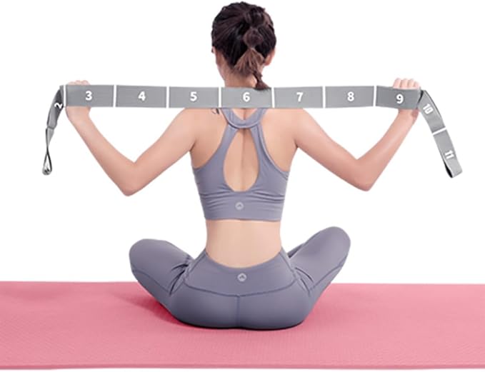 11 Loops Stretch band - Yoga, Pilates, Ballet, and Physical Therapy Stretching strap for Flexibility, Leg Stretching, and Exercise - Durable Stretching equipment for Dance and Fitness - Bloomnest