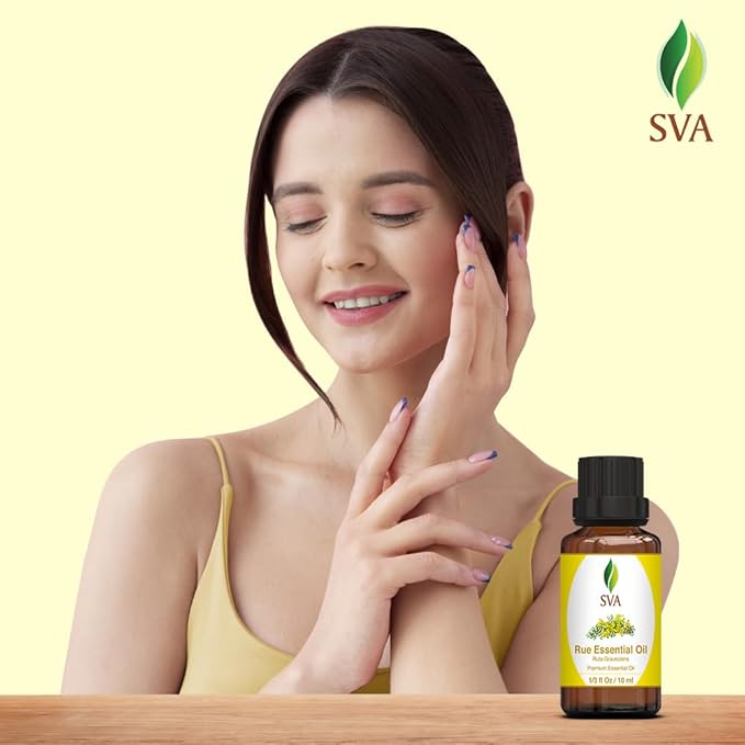 SVA Rue Essential Oil – 1/3 Fl Oz – 100% Natural Rue Oil - for Diffuser, Hair Care, Face, Skin Care, Aromatherapy, Scalp and Body Massage, Soap and Candle Making - Bloomnest