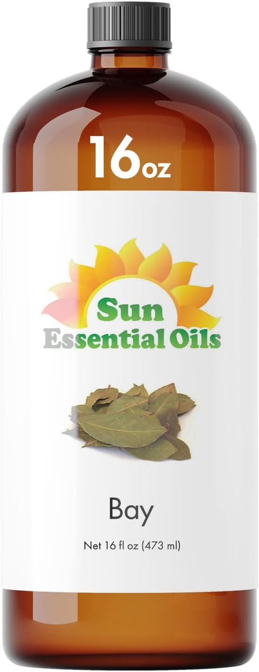 Sun Essential Oils Bay Essential Oil 16oz for Aromatherapy, Diffuser, Muscle Ease, Hair Care - Bloomnest