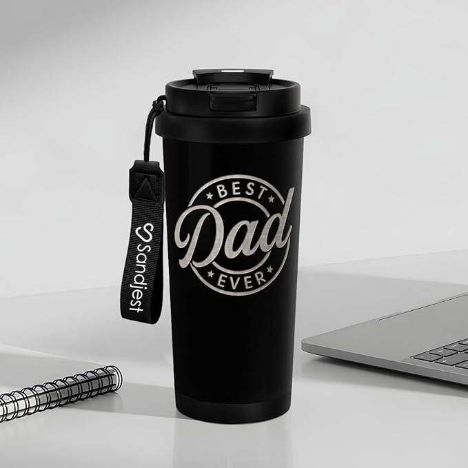Dad Tumbler from Daughter- Stainless Steel 2-in-1 Lid Coffee Tumbler 18 oz, Best Dad Ever Insulated Travel Mug Gift for Men Husband Dad, Birthday Christmas Father's Day - Bloomnest