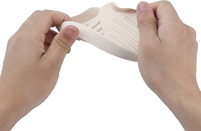 Silicone Bathroom Soap Dishes with Drain Spout-Bathroom and Kitchen Sink Organizer,Sponge Holder,Dish Soap Tray,Perfect for Dispenser,Scrubber,Bottle,Cup on Sink or Counter-Tapioca 4.9"×3.2" - Bloomnest
