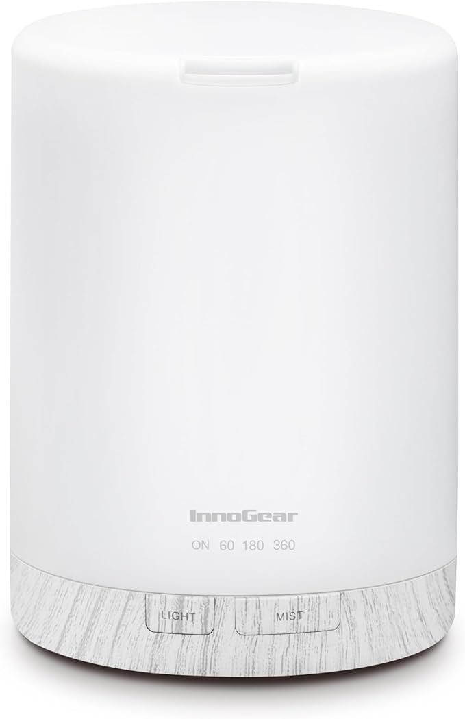 InnoGear 300ML Essential Oil Diffuser, Premium 5-in-1 Ultrasonic Aromatherapy Diffusers Scent Humidifier Aroma Diffuser Vaporizer Auto-Off Timer for Room Office Home, White, Medium - Bloomnest