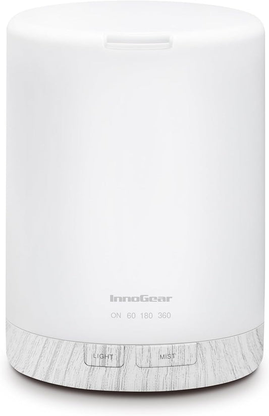 InnoGear 300ML Essential Oil Diffuser, Premium 5-in-1 Ultrasonic Aromatherapy Diffusers Scent Humidifier Aroma Diffuser Vaporizer Auto-Off Timer for Room Office Home, White, Medium - Bloomnest