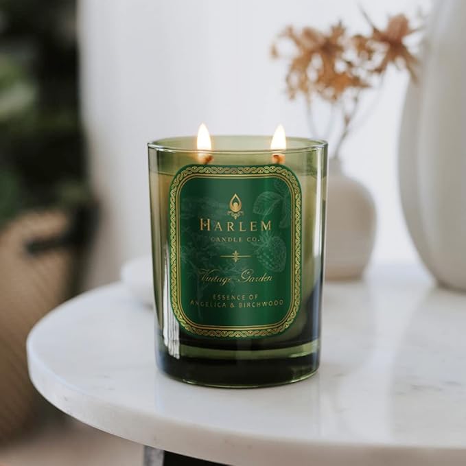 HARLEM CANDLE CO. Vintage Garden - Luxury Scented Soy Candle, 11 oz - 80-Hour Burn Time | Wild Berry, Rose, Absinthe, Angelica, Strawberry Musk, Birchwood | Scented Candles for Home - Bloomnest