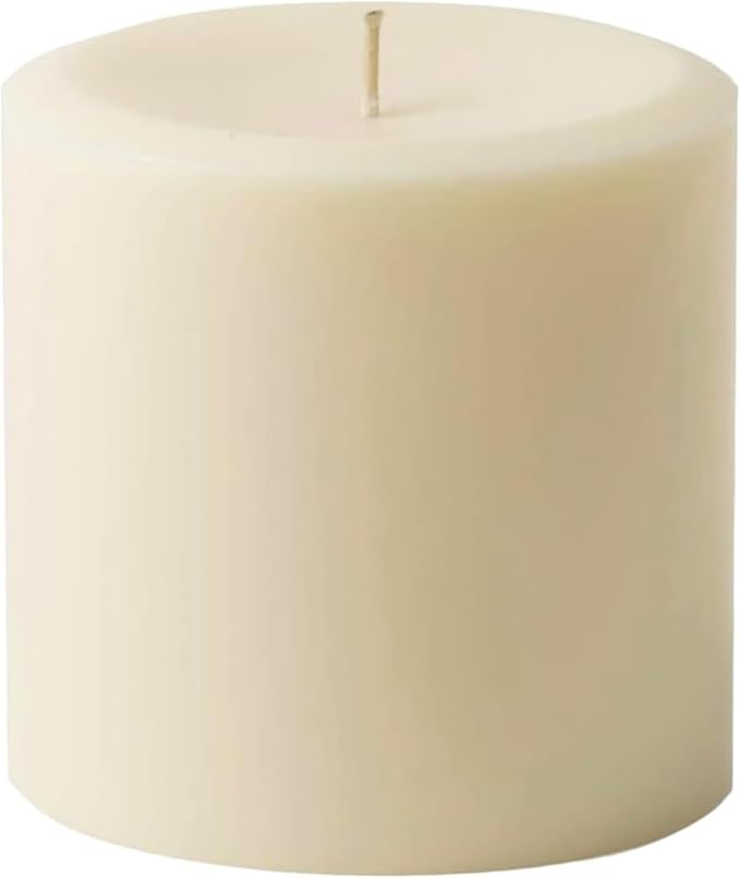 Mister Candle Dripless Vanilla Scented Ivory Pillar Candle Hand Made Vanilla Pillar Candles with Essential Oils for Home Decor, Premium Wax, 80 Hr Burn Time (4x4 inch) - Bloomnest