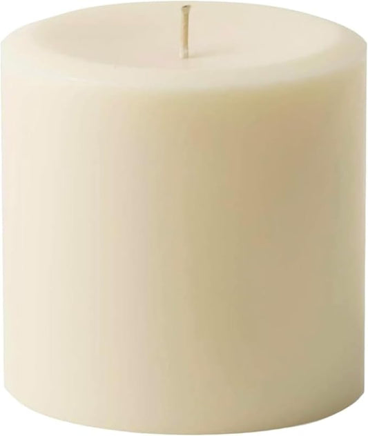 Mister Candle Dripless Vanilla Scented Ivory Pillar Candle Hand Made Vanilla Pillar Candles with Essential Oils for Home Decor, Premium Wax, 80 Hr Burn Time (4x4 inch) - Bloomnest
