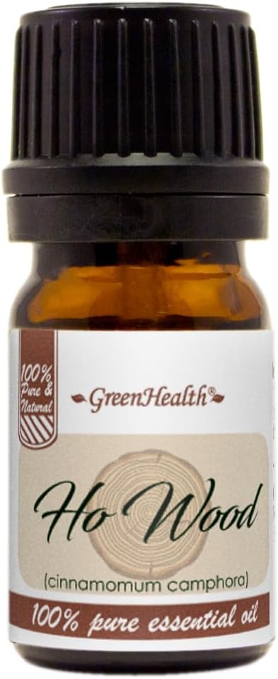 Ho Wood Essential Oil - 5 ml - 100% Pure & Natural - Amber Glass Bottle w/Euro Dropper - GreenHealth Greenals