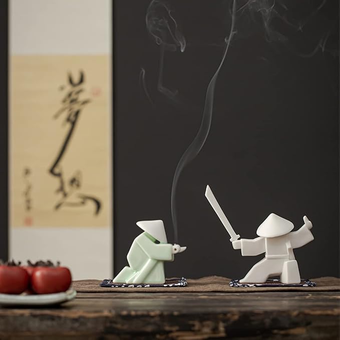 LYART Tea Pet Warrior Statue Figurine Tea Ornament Accessories Cute Kung Fu Tea Decoration Gift for Tearoom Home Office Children's Day Gift for Tea Lover (White1 and White2) - Bloomnest
