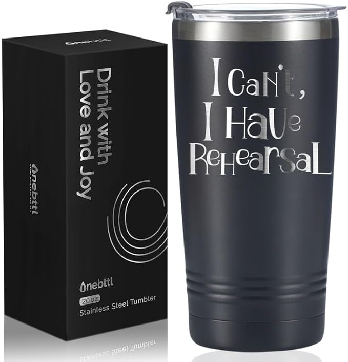 Onebttl Theater Gifts, Broadway Gifts for Musicians, Actors and Music Teacher on World Theatre Day, Birthday and Chistmas, 20 oz Insulated Stainless Steel Tumbler - REHEARSAL - Bloomnest
