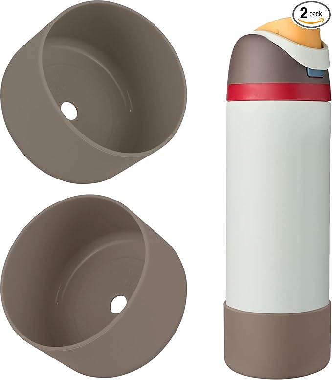2PCS Silicone Water Bottle Boot, Compatible with Owala 24oz 32oz 40oz, Protective Anti-Scratch & Anti-Dent No Noise Sleeve Cover for FreeSip/Twist/Flip Water Bottles (Boneyard, 24oz) BKBY