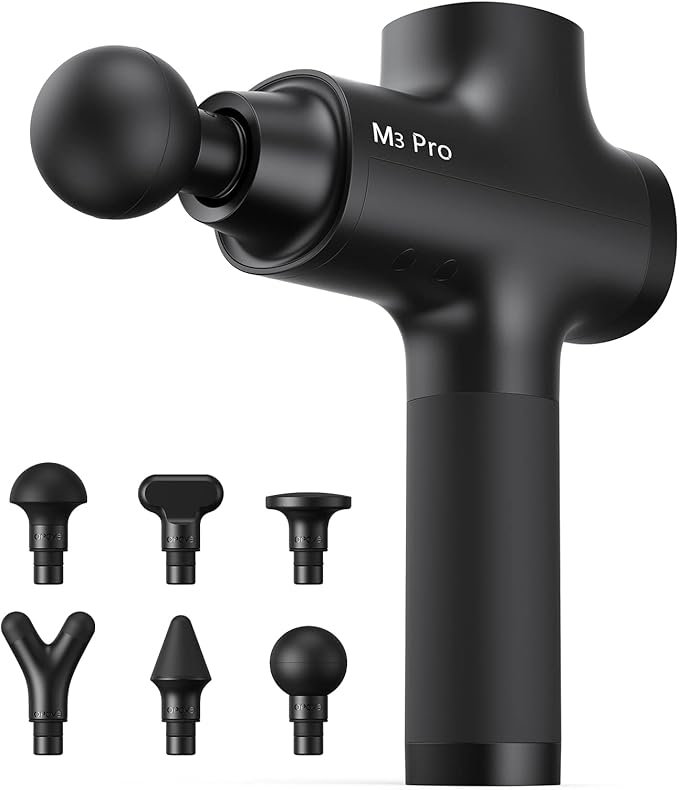 opove M3 Pro 2 Massage Gun Deep Tissue Percussion Muscle Massager for Workout, Handheld Percussive Therapy Fascia Gun for Athletes Fast Recovery 4-8 Hours Long Battery Life, Powerful, Quiet, Black - Bloomnest
