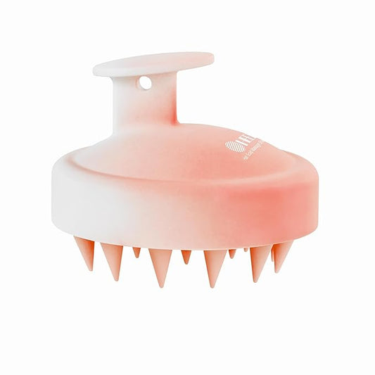 HEETA Scalp Massager Hair Growth, Soft Silicone Scalp Scrubber Shampoo Brush for Exfoliation, Dandruff Removal Head Massage Stress Relax, Wet & Dry Use for Thick Thin Curly Hair Care, Gradient Pink HEETA