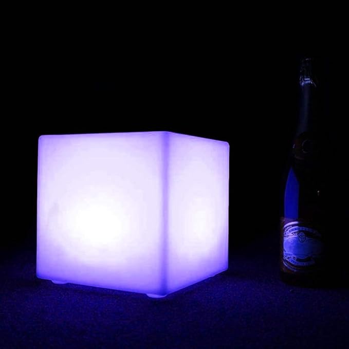 Mr.Go 10-inch Rechargeable LED Cube Light w/Remote, 16 RGB Colors & Dimmable LED Cube Lamp Night Light Mood Lamp, Ambient Decorative Lighting, Cordless & Waterproof for Indoor Outdoor Use - Bloomnest