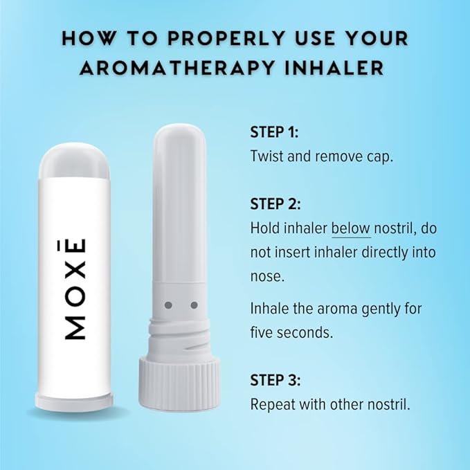 MOXE Cinnamon Essential Oil Nasal Inhaler, Therapeutic No-Mess Aromatherapy, 100% Pure and Undiluted, Stimulates Focus & Concentration, Relieves Tension, Uplifting & Relaxing Sensations, Made in USA - Bloomnest