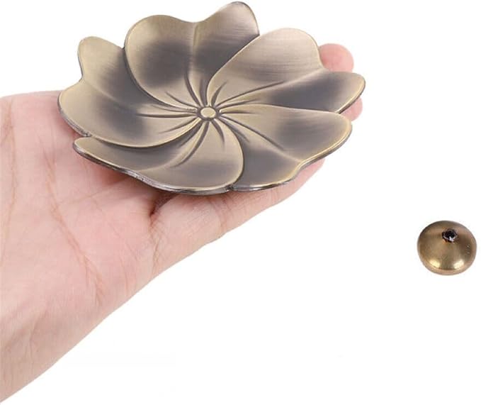 4PCS Lotus Brass Stick Incense Burner Holder,Sandalwood Burner, Stick Censer Household Yoga Studios Buddhism Nasturtium Incense Line Holder - Bloomnest