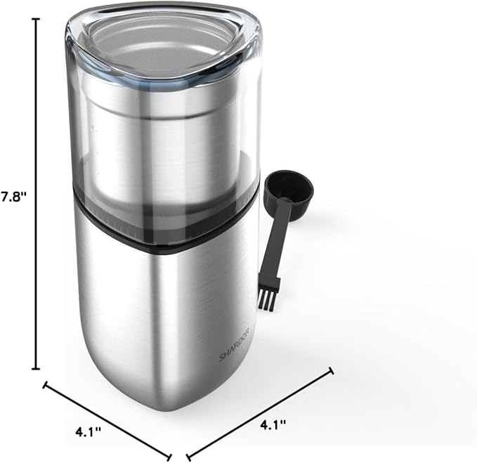 SHARDOR Electric Coffee Bean Grinder, Spice Grinder, 1 Removable Bowl with Stainless Steel Blade, Silver - Bloomnest