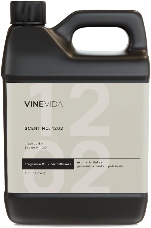 VINEVIDA [32 Fl Oz] Scent NO. 1202 Fragrance Oil for Cold Air Diffusers, Aromatic Notes of Mint, Nutmeg, Rose Oxide & Patchouli Essential Oils for Diffuser Oil Refill & Air Freshener Room Spray - Bloomnest
