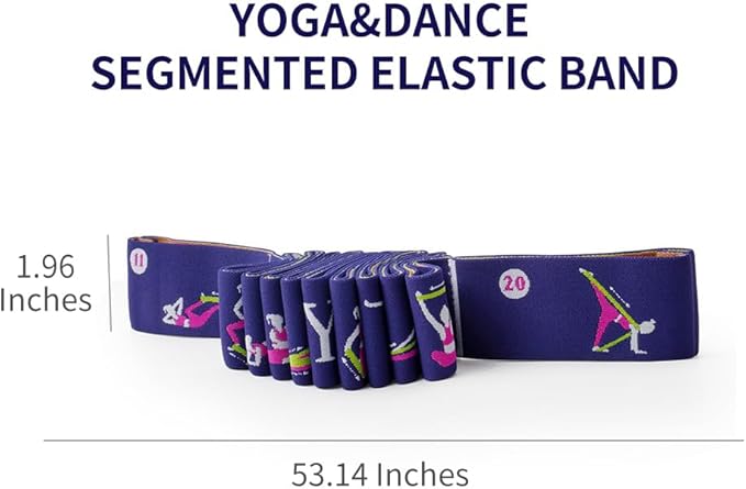 Resistance Bands 11 Loops with Guide Stretch Straps - Exercise Bands for Stretching, Yoga, Pilates & Physical Therapy - Elastic Fabric Workout Bands for Home Gym, Dance, Flexibility Training & Ballet Stretching Equipment - Bloomnest