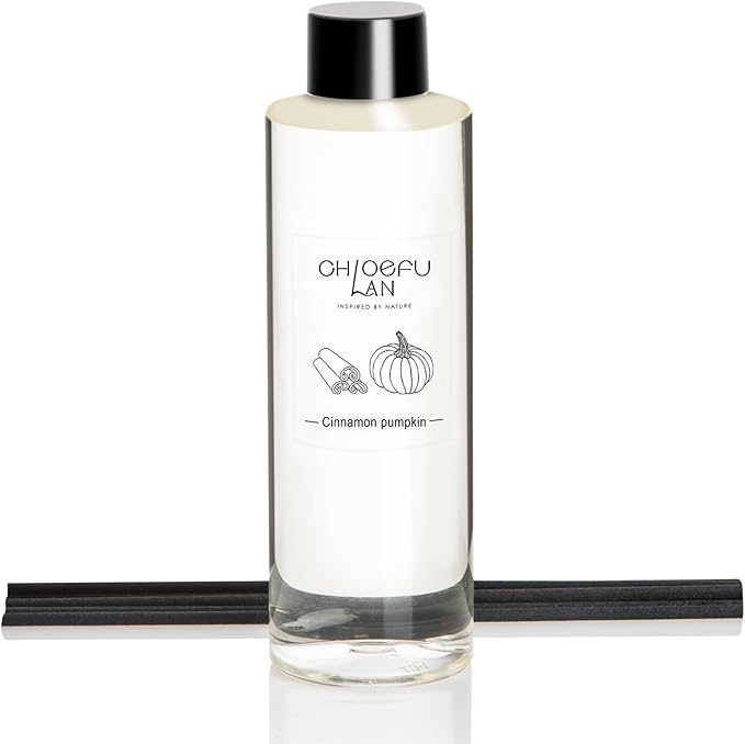 Chloefu LAN Pumpkin Cinnamon Scented Oil Reéd Diffuser Refill 6.76 oz, Home Decoration in Autumn and Winter, Barn Fall Decor Pottery, 0% Alcohol, Aromatherapy, Perfect for Halloween and Christmas - Bloomnest