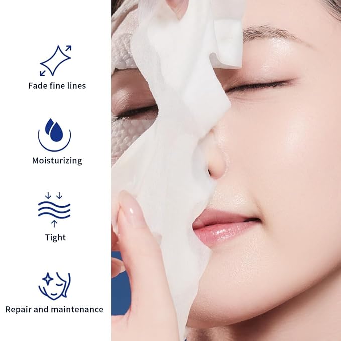 Full-Spectrum Hyaluronic Acid Face Mask – Deep Hydration & Anti-Wrinkle Lifting Sheet Mask, Plumping & Firming Treatment for Fine Lines, Elasticity Boosting Hydrating Facial Mask-5ea - Bloomnest