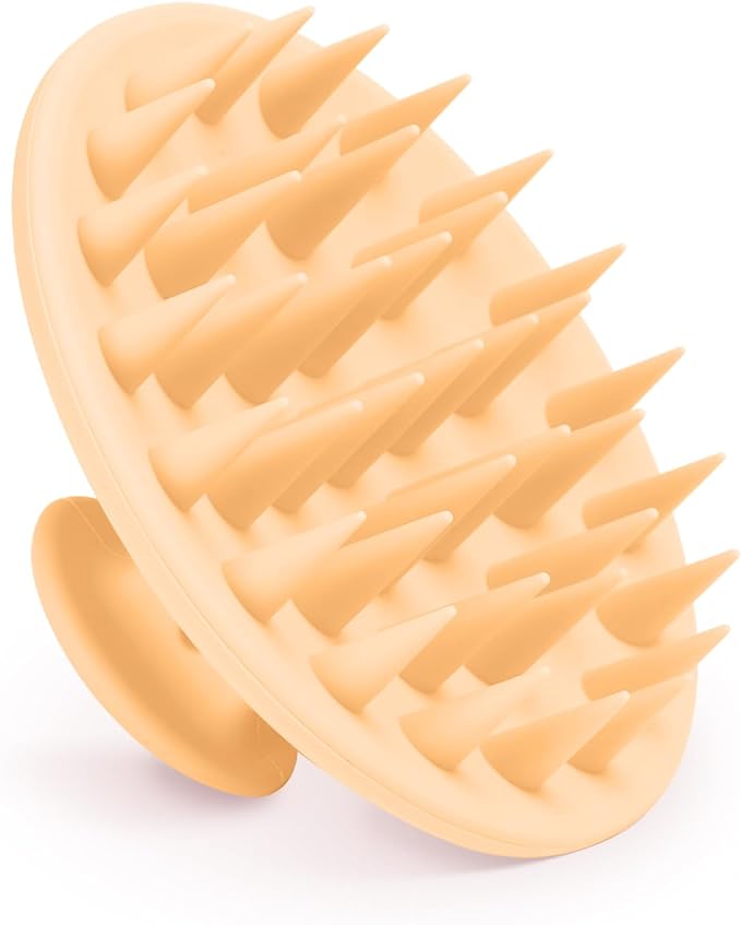 Meartchy Silicone Scalp Massager Shampoo Brush, Scalp Scrubber for Hair Growth (Salmon Pink) Meartchy