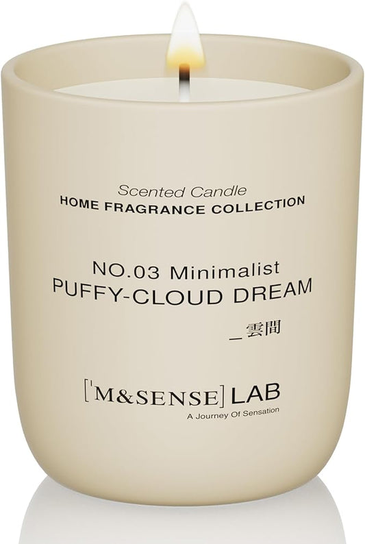 M&SENSE Natural Soy Candle| Puffy-Cloud Dream | 5.3 oz | Minimalist Scented Candle for Relaxation, Gifting, Home Décor | for Bedroom, Office, Party Small - Bloomnest