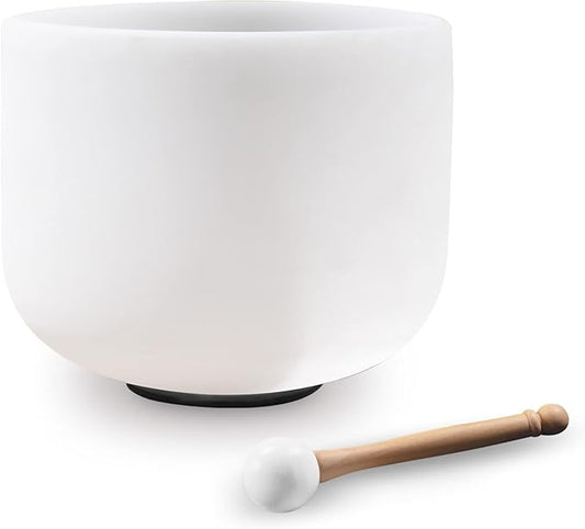Kresec Blue 11 Inch Crystal Singing Bowl F Note Heart Chakra with O-ring and Mallet for Meditation, Yoga, Spiritual and Body Healing and Energy Cleansing - Bloomnest