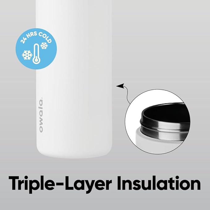Owala FreeSip Insulated Stainless Steel Water Bottle with Straw, BPA-Free Sports Water Bottle, Great for Travel, 40 Oz, Shy Marshmallow Owala