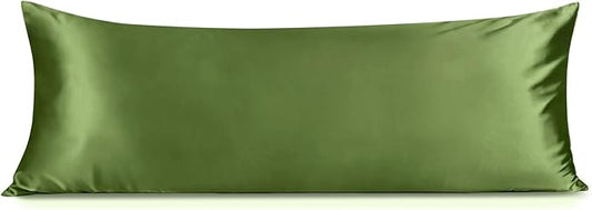 INFIIXSO Body Pillow Cover with Zipper, Luxury Mulberry Silk Body Pillow Case 20x54 Inches, Ultra Smooth and Soft Cooling Long Pillowcase, Gift for Women, Men(Cedar Green) - Bloomnest