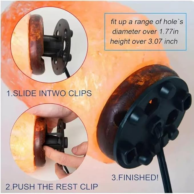 Himalayan Salt Lamp Cord with Gear Switch，Original Replacement Cord with Base Assembly with E12 Socket，E12 Halogen Salt Lamp Bulbs(6-Pack), 6 Feet Salt Lamps Cords with Base Assembly (SML)