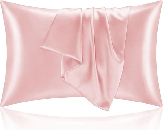 BEDELITE Satin Pillowcase for Hair and Skin, Super Soft and Cooling Similar to Silk Pillow Cases 2 Pack with Envelope Closure, Gift for Women Men(20"x30" Queen Size, Pink) - Bloomnest