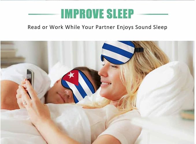 Cuba Waving Flag Sleep Eye Mask Cuba National Flag Men Women Sleep Mask with Adjustable Strap Eye Cover Eye Shade for Travel, Nap,Meditation - Bloomnest