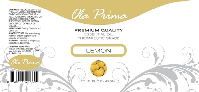 Ola Prima Oils Lemon Essential Oil 16oz Bulk, Essential Oil for Aromatherapy, Diffusers, Candle Making, and Household Cleaning - Bloomnest