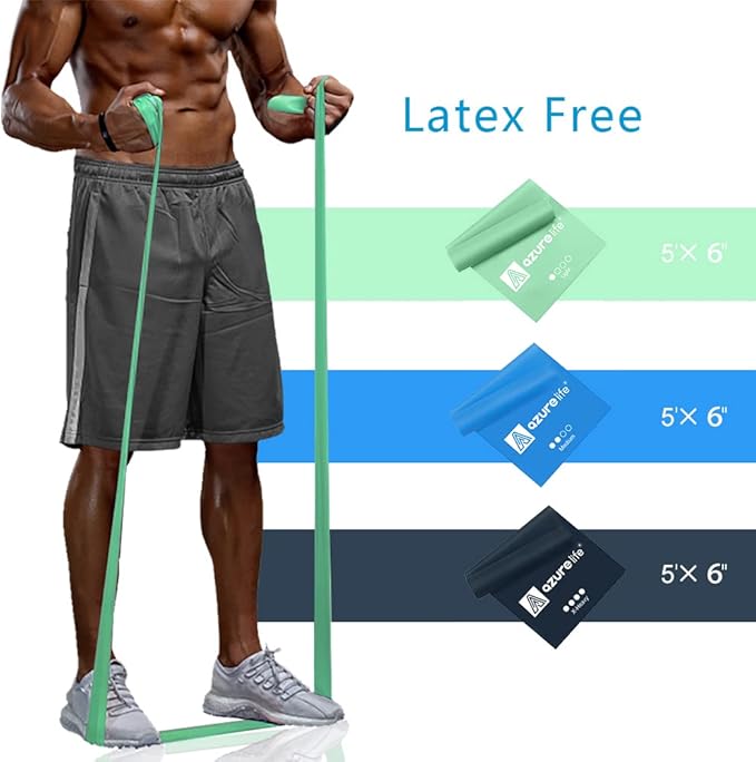 Resistance Bands,Professional Long Non-Latex Elastic Stretch Bands,Exercise Bands for Physical Therapy, Yoga, Pilates, Rehab, at-Home or The Gym Workouts, Strength Training - Bloomnest