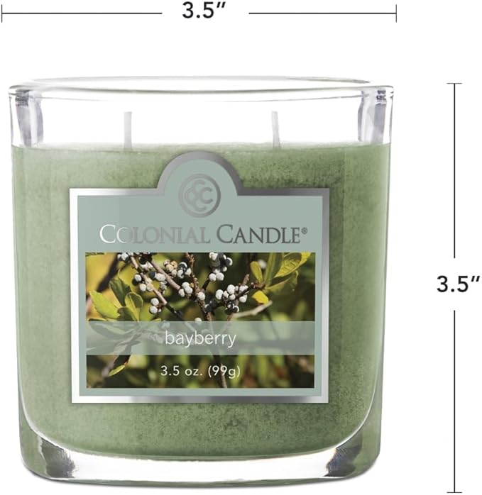Colonial Candle Bayberry Scented Jar Candle, 2 Wick, 3.5 oz, Mottled Wax Candle - Bloomnest