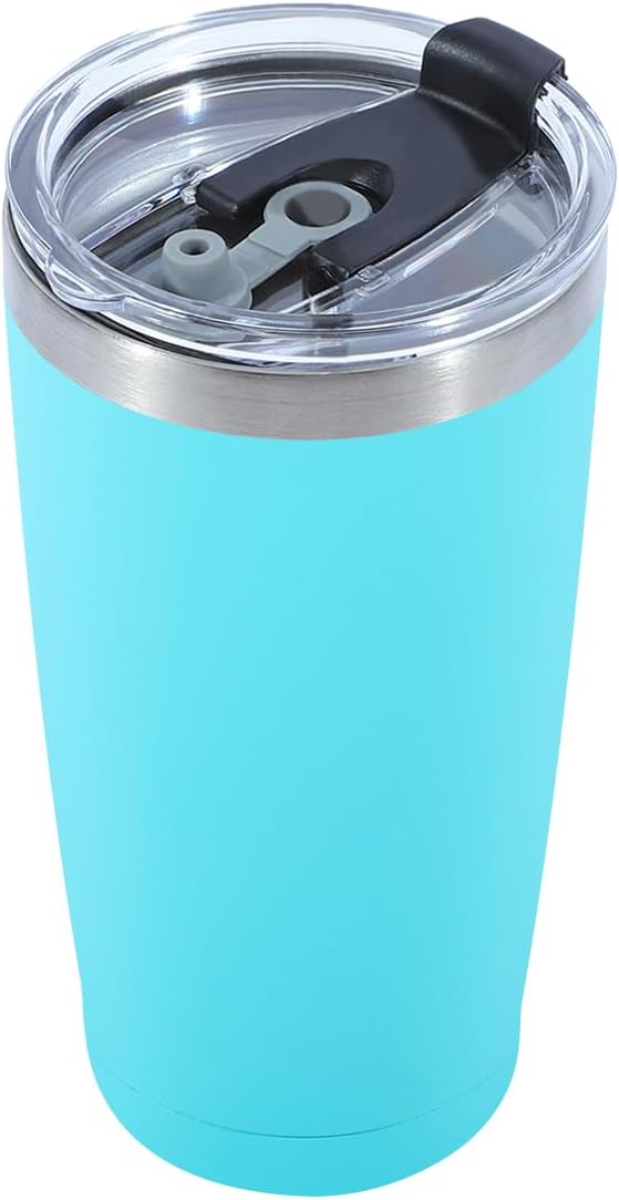 Dongni 20oz Tumbler Bulk Stainless Steel Vacuum Insulated Tumblers with Lid Double Wall Travel Mug Powder Coated Coffee Cup, Suitable for Ice Drinks and Hot Beverage（Mint Green 1 pack） - Bloomnest