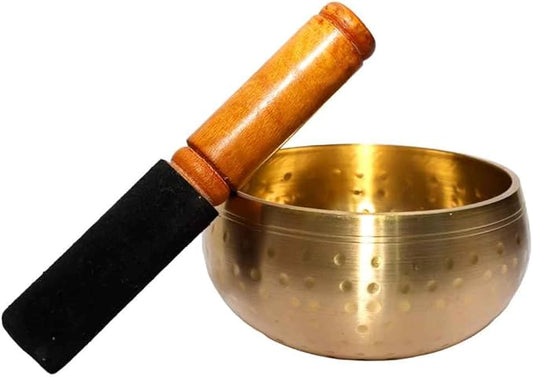 Brass Singing Bowl Handcrafted Tibetan Meditation Sound Bowl Authentic Spiritual Decor for Yoga Wellness and Relaxation