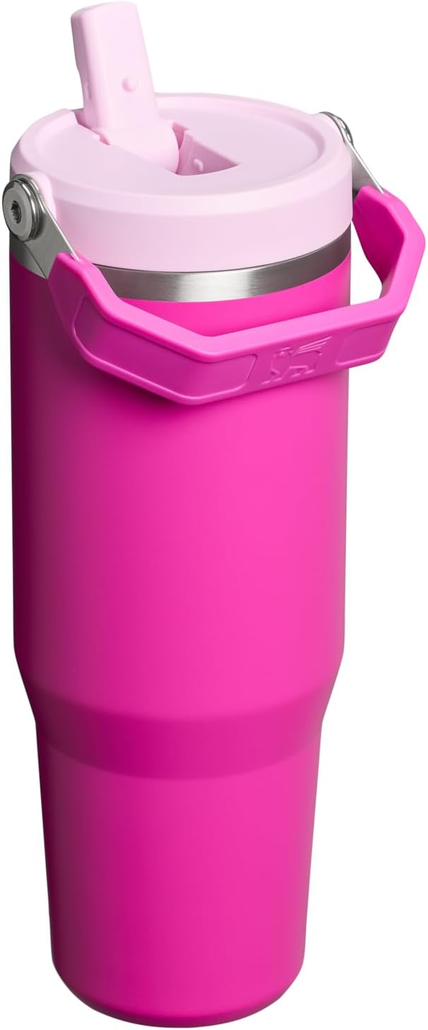 STANLEY IceFlow 2.0 Flip Straw Tumbler with Handle 30 oz | Twist On Lid and Flip Up Straw | Leak Resistant Water Bottle | Insulated Stainless Steel | BPA-Free | Violet Blossom - Bloomnest