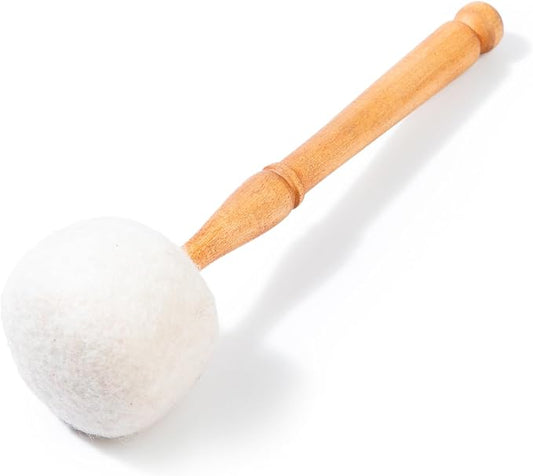 Drum Mallet Wool Felted Drum Stick - 9 Inches Wool Mallet for Gongs & Large Singing Bowls by Himalayan Bazaar - Bloomnest