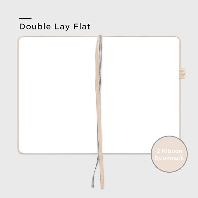 &And Per Se Blank Journal Notebook, 160 Pages, A5 5.7 x 8 inches 100 gsm Thick Paper Notebook Journals for Writing, Hardcover Notebook(1 Pack, Light Apricot) - Bloomnest
