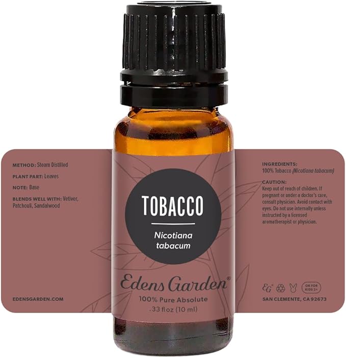 Edens Garden Tobacco Absolute Essential Oil- 100% Pure Premium Grade, Undiluted, Natural, Therapeutic, Aromatherapy, The Best for Diffuser, Candle, Laundry, Humidifiers 10 ml (.33 fl oz) - Bloomnest