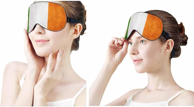 Irish Flag Sleep Eye Mask Vintage Grunge Irish Flags Men Women Sleep Mask with Adjustable Strap Eye Cover Eye Shade for Travel, Nap,Meditation - Bloomnest