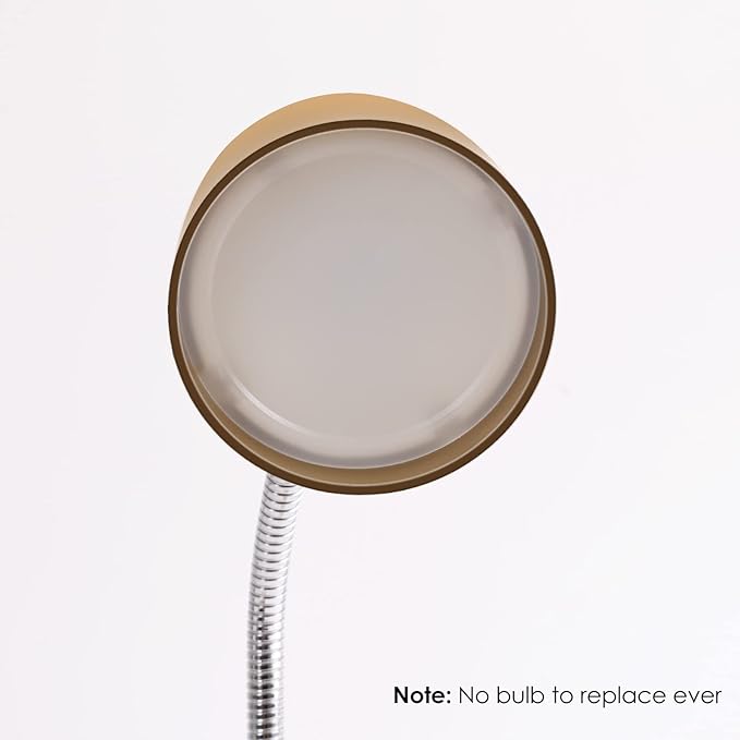 ENERGETIC SMARTER LIGHTING LED Desk Lamp, Flexible Gooseneck with Table lamp, 3.5W 240LM 4000K Cool White Study Lamps for Bedroom and Office, Eye Protection, ETL Listed,Gold - Bloomnest