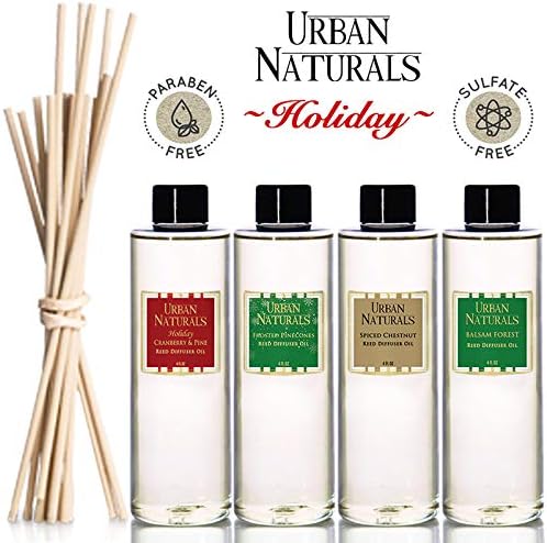 Urban Naturals Pine Forest Reed Diffuser Set - White Pine Needles, Eucalyptus and Sandalwood - Christmas Tree Scent - Holiday Decor with Real Pine Branches - Bloomnest