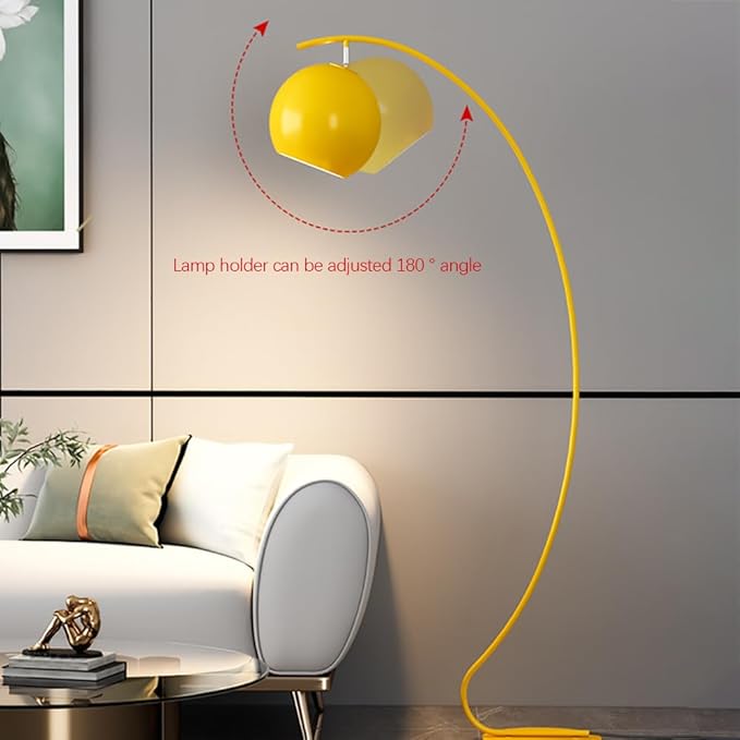 Nordic Yellow Fishing Floor Lamp Modern Family Living Room Bedroom Sofa Creative LED Decorative Standing Light (Z) - Bloomnest